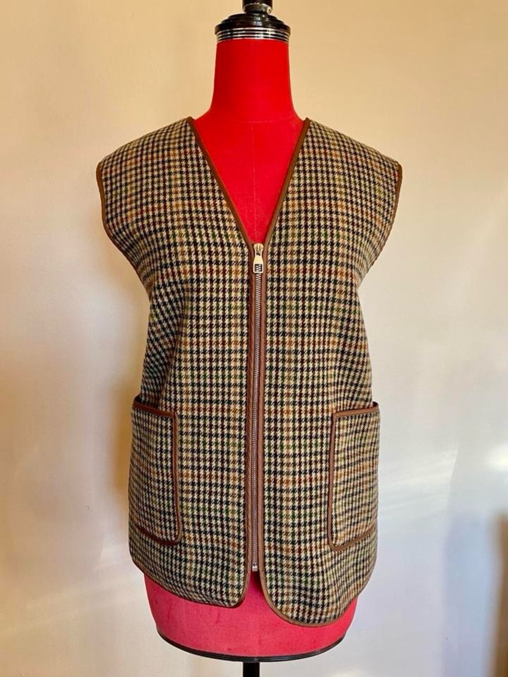 Designer Label “Suncoo Paris” Houndstooth Quilted Vest